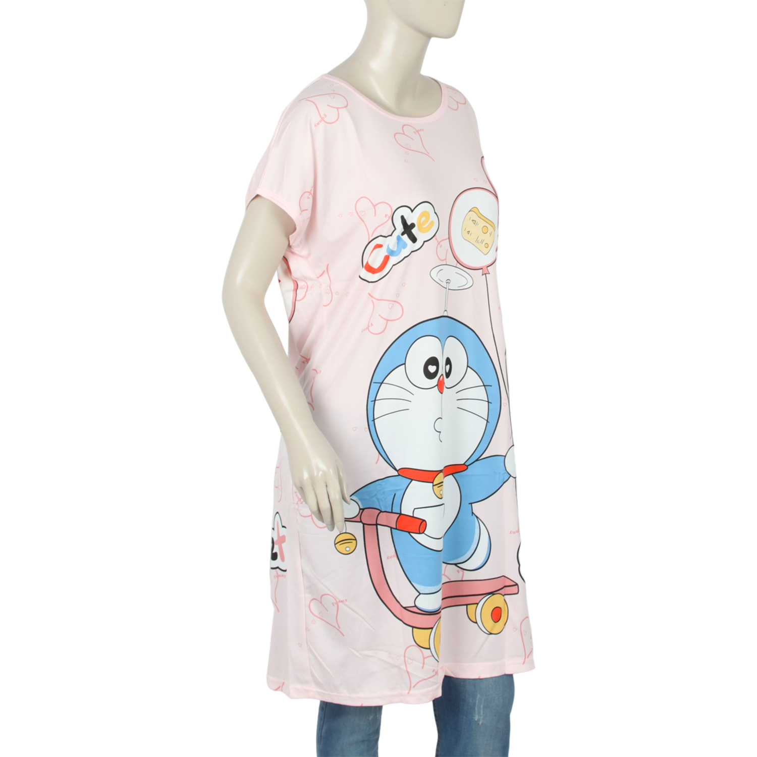 Women's  Nighty T-Shirt - Pink, Women Night Suit, Chase Value, Chase Value