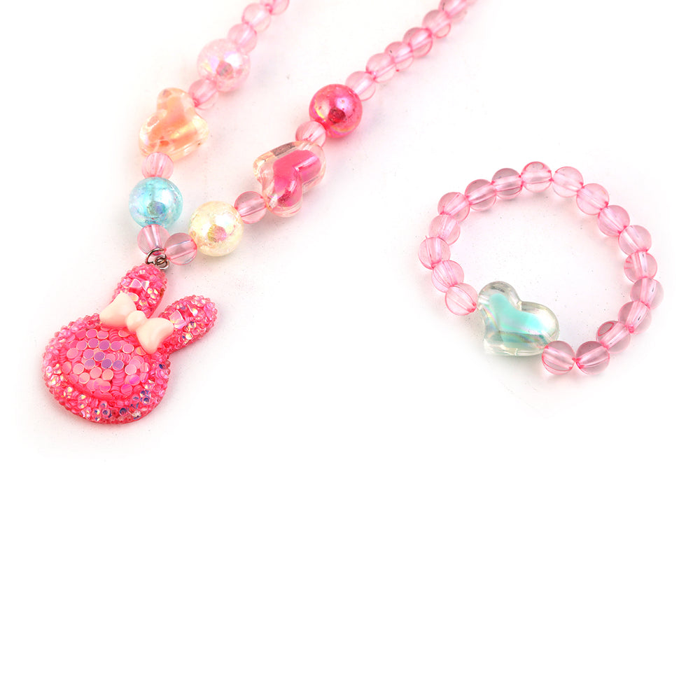 Elegant Beaded Necklace Mala For Girls - Pink, Girls Necklace & Chains, Chase Value, Chase Value