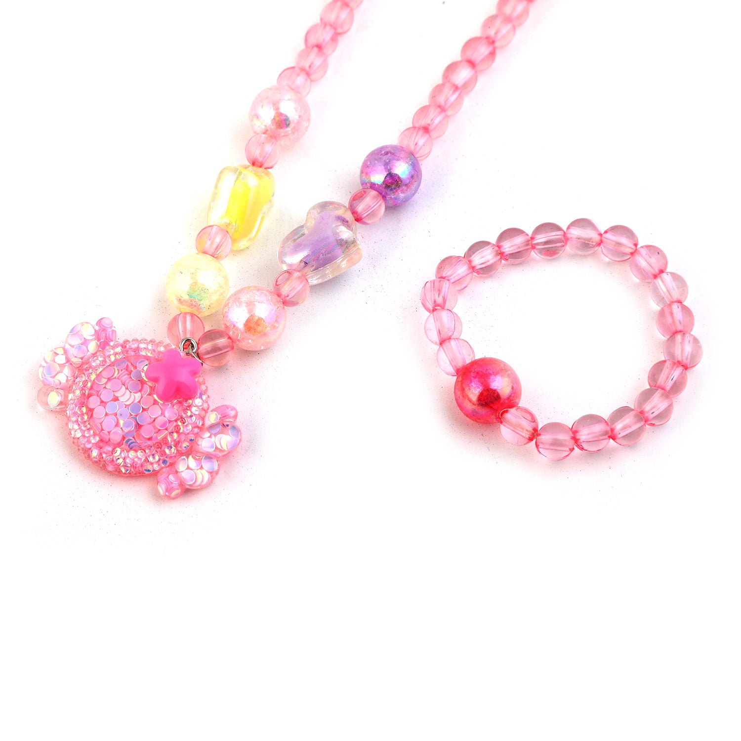 Elegant Beaded Necklace Mala For Girls - Pink, Girls Necklace & Chains, Chase Value, Chase Value