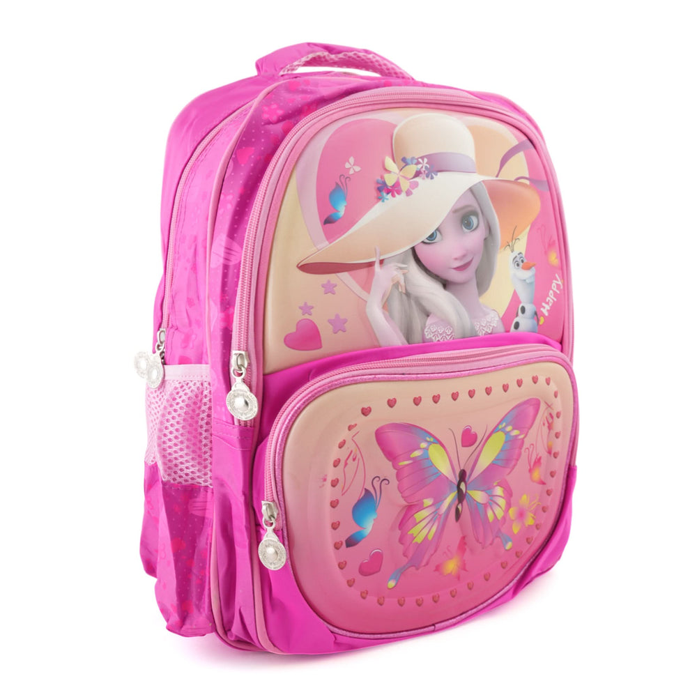 Kids Character Backpack – 18" School Bag with Cartoon Print - Pink, School Bags, Chase Value, Chase Value
