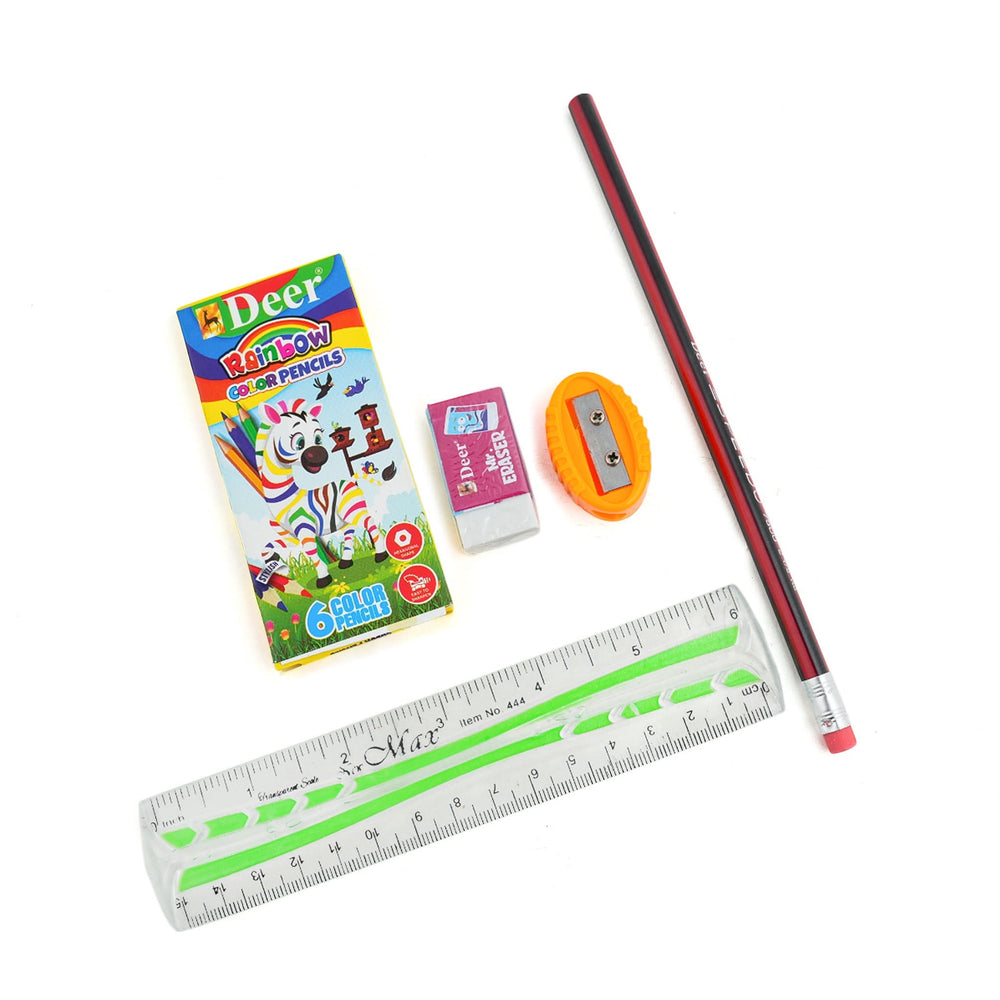 Pencil Pouch With Free Stationery Set - Pink, Stationery Pouch & Box, Chase Value, Chase Value