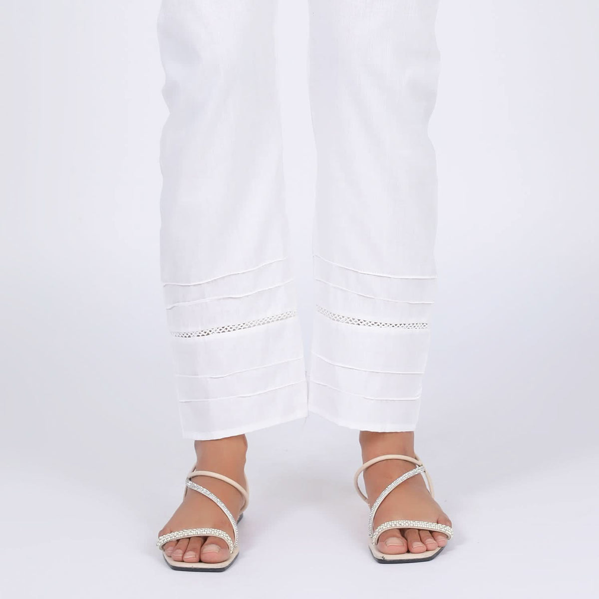 Women's Trouser - White, Women Pants & Tights, Chase Value, Chase Value
