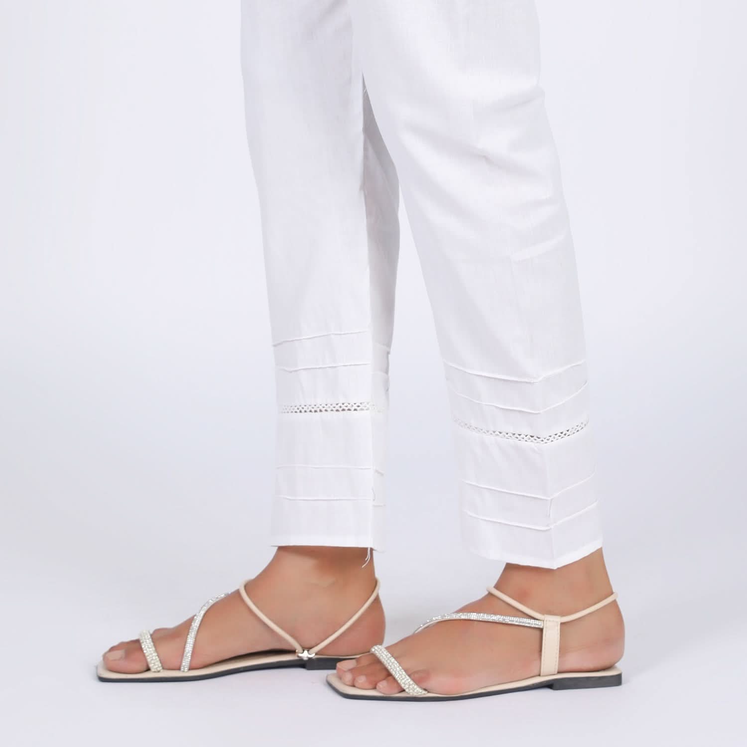 Women's Trouser - White, Women Pants & Tights, Chase Value, Chase Value