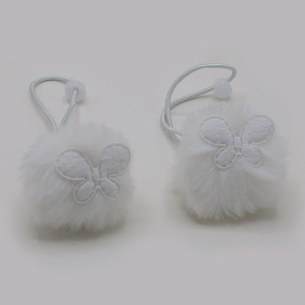 Pack of 2 White Hair Pony - White, Girls Hair Accessories, Chase Value, Chase Value