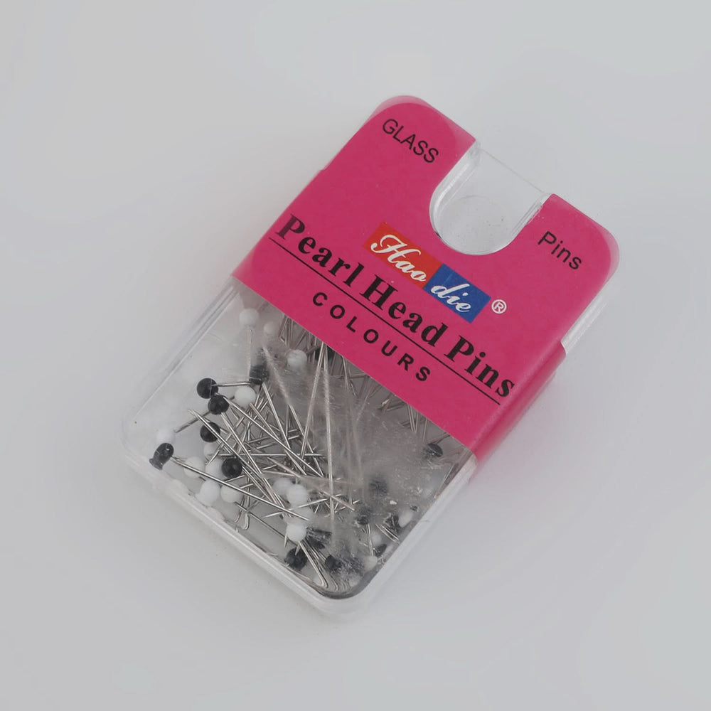 Scarf Pin Box Pack Of 50 - Black & White, Girls Hair Accessories, Chase Value, Chase Value