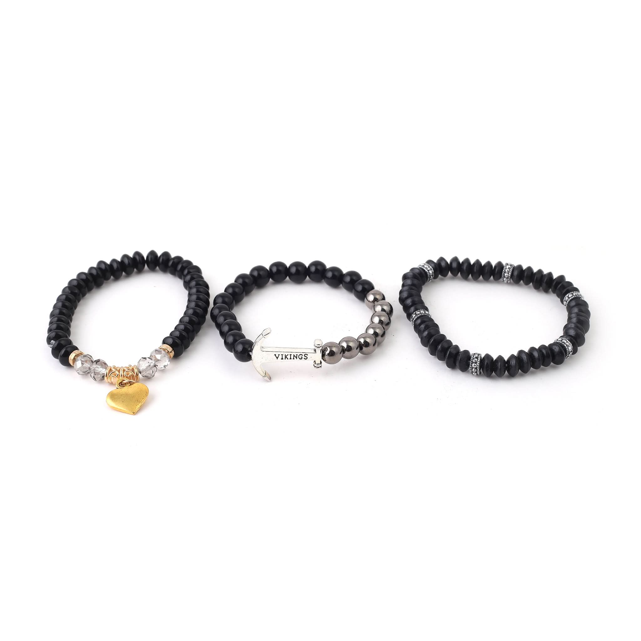 Men's Mix Beads Breclets - Black, Men's Jewellery, Chase Value, Chase Value
