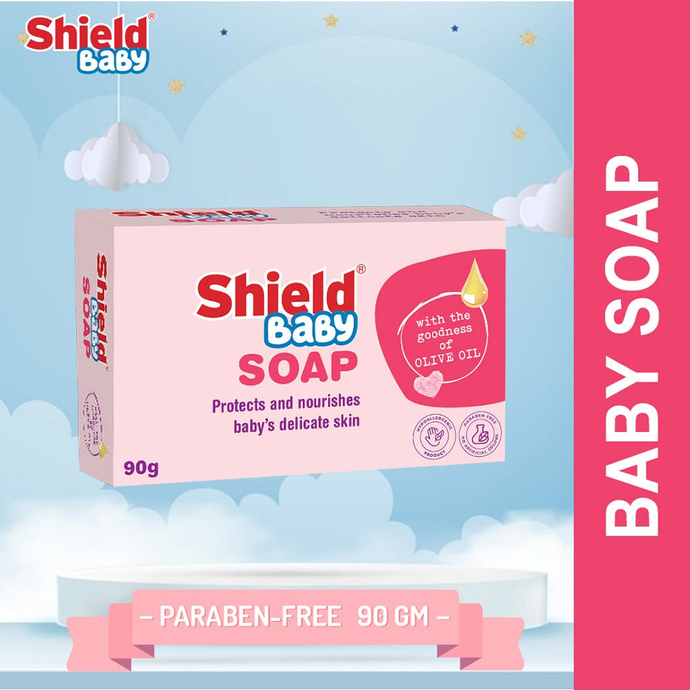 Baby Soap with Olive Oil infused Hypoallergenic & Paraben-Free, Bath Accessories, Shield, Chase Value