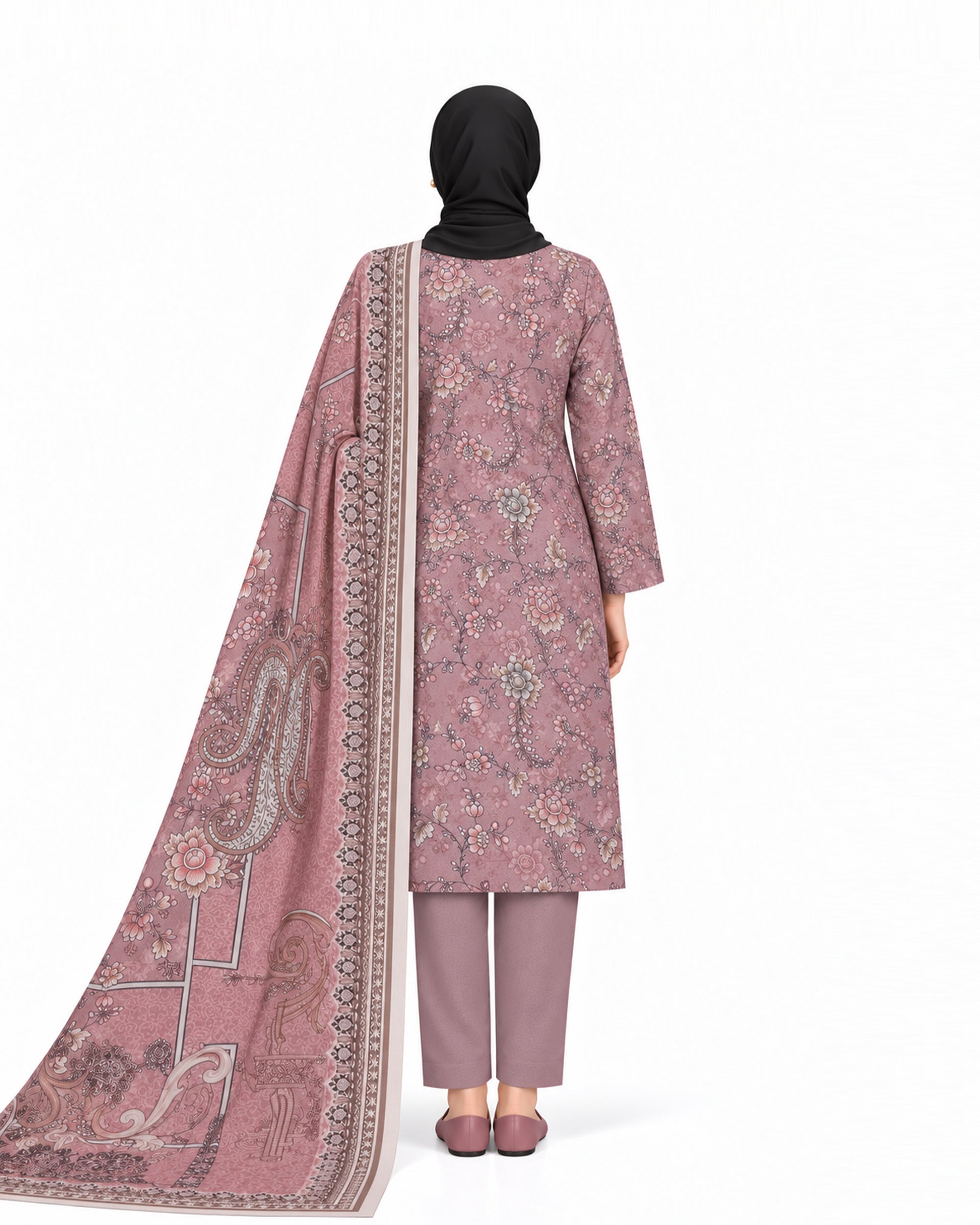 Al Jannat Dhanak Printed Suit - 3 Pc
