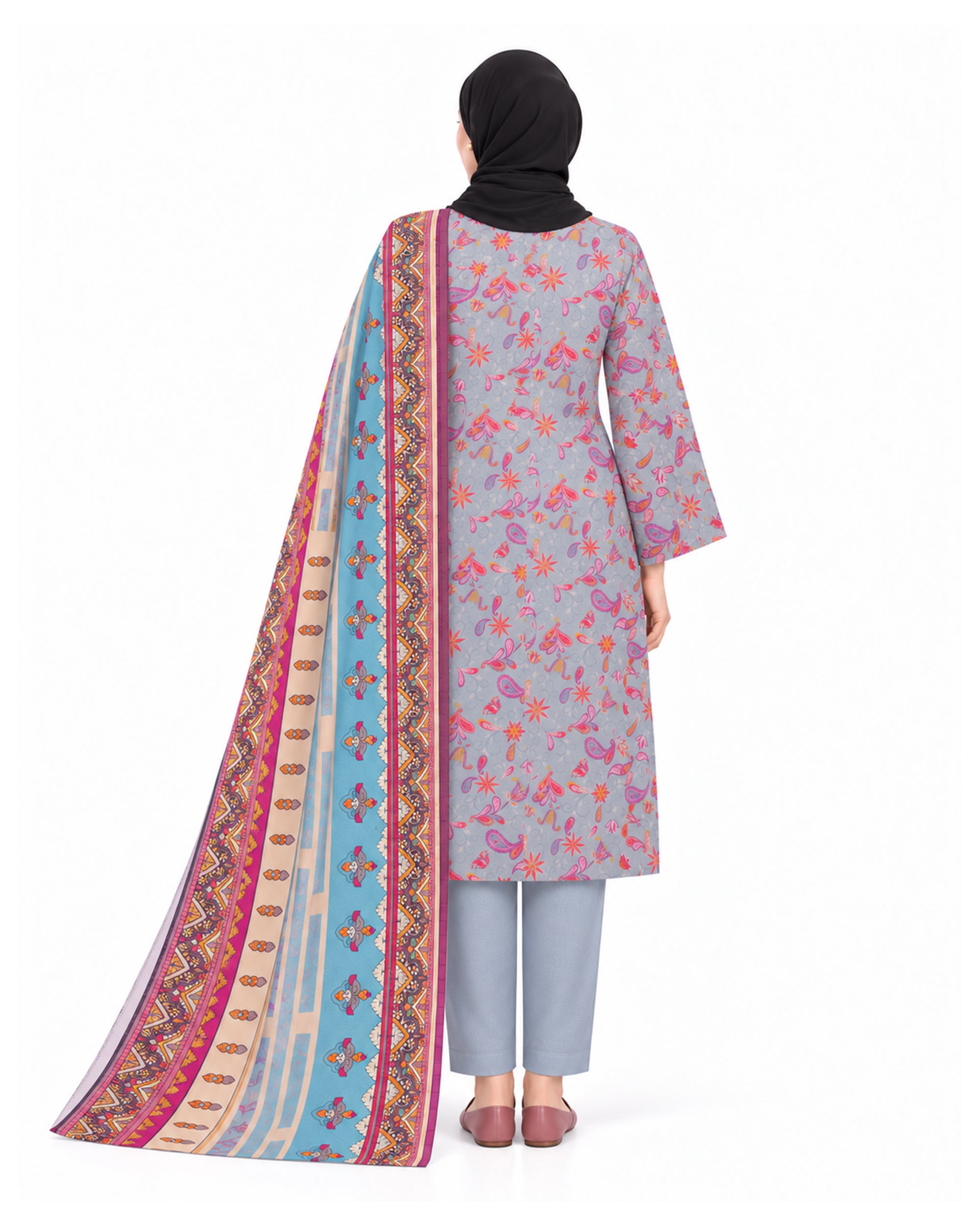 Al Jannat Dhanak Printed Suit - 3 Pc