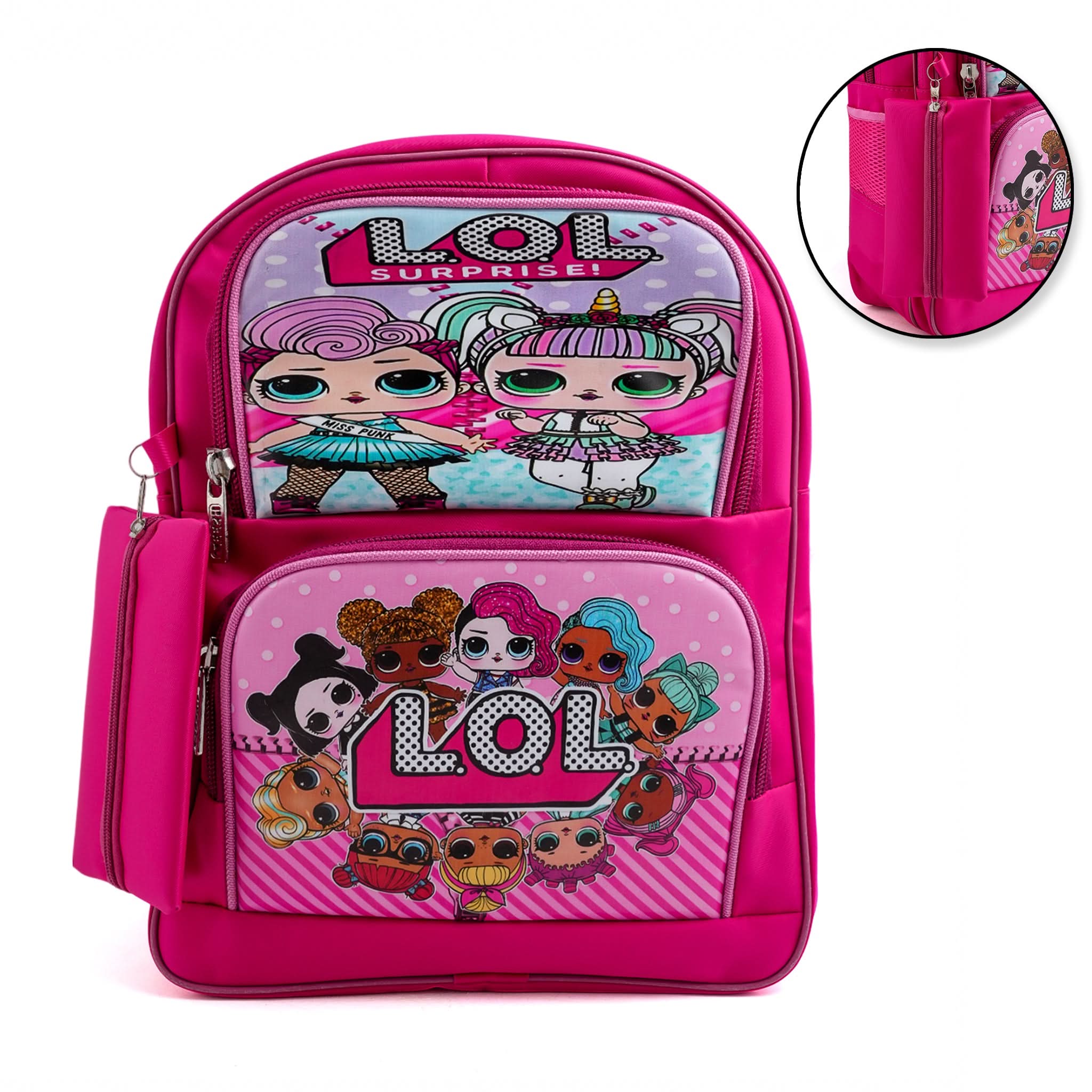 Kids School Backpack 15.5" Zee-214 - Pink, School Bags, Chase Value, Chase Value