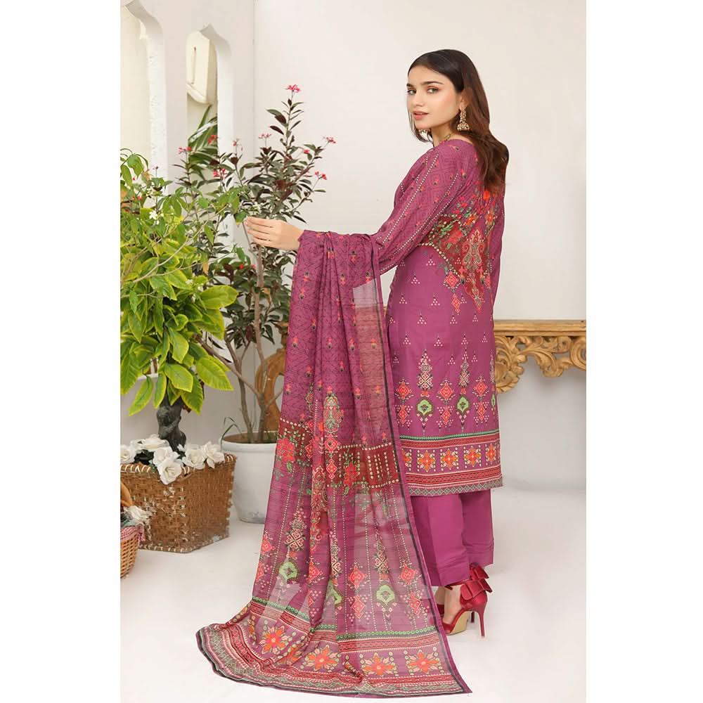 Bakht Lawn Digital Printed Embroidered Chicken Kari 3Pcs Unstitched Suit - DA-7040, Women, 3Pcs Shalwar Suit, Rana Arts, Chase Value