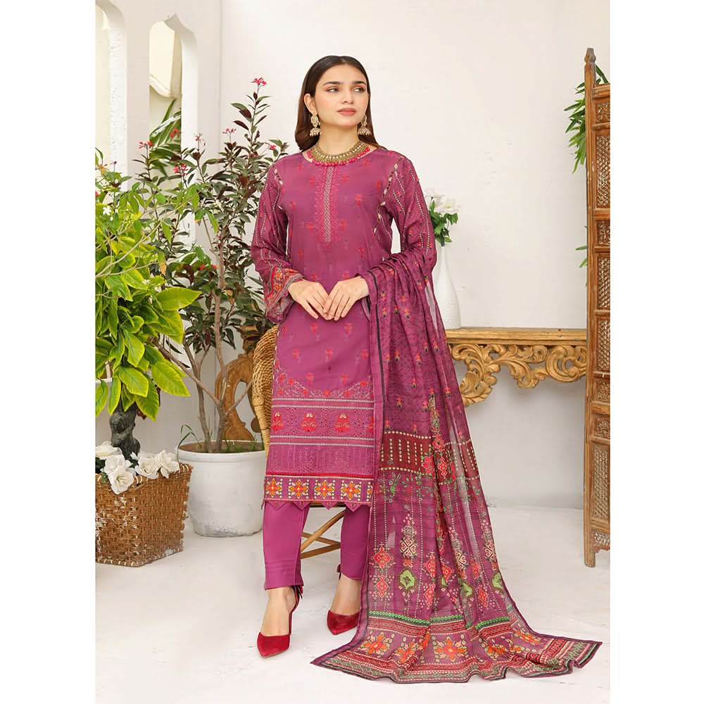 Bakht Lawn Digital Printed Embroidered Chicken Kari 3Pcs Unstitched Suit - DA-7040, Women, 3Pcs Shalwar Suit, Rana Arts, Chase Value