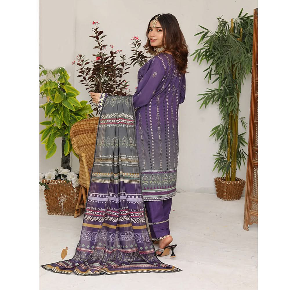 Bakht Lawn Digital Printed Embroidered Chicken Kari 3Pcs Unstitched Suit - RAY-8040, Women, 3Pcs Shalwar Suit, Rana Arts, Chase Value