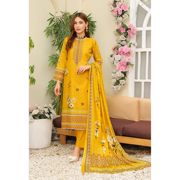 Bareera Zari Lawn Digital Printed 3Pcs Unstitched Suit With Lawn Dupatta - 2, Women, 3Pcs Shalwar Suit, Rana Arts, Chase Value