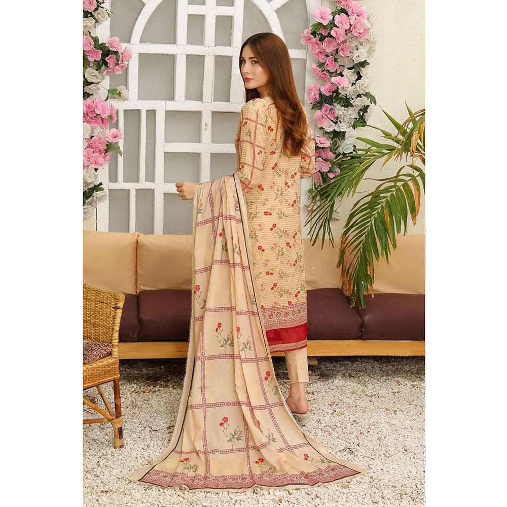 Bareera Zari Lawn Digital Printed 3Pcs Unstitched Suit With Lawn Dupatta - 6, Women, 3Pcs Shalwar Suit, Rana Arts, Chase Value