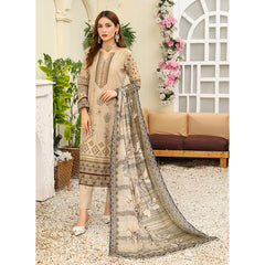 Bareera Zari Lawn Digital Printed 3Pcs Unstitched Suit With Lawn Dupatta - 3