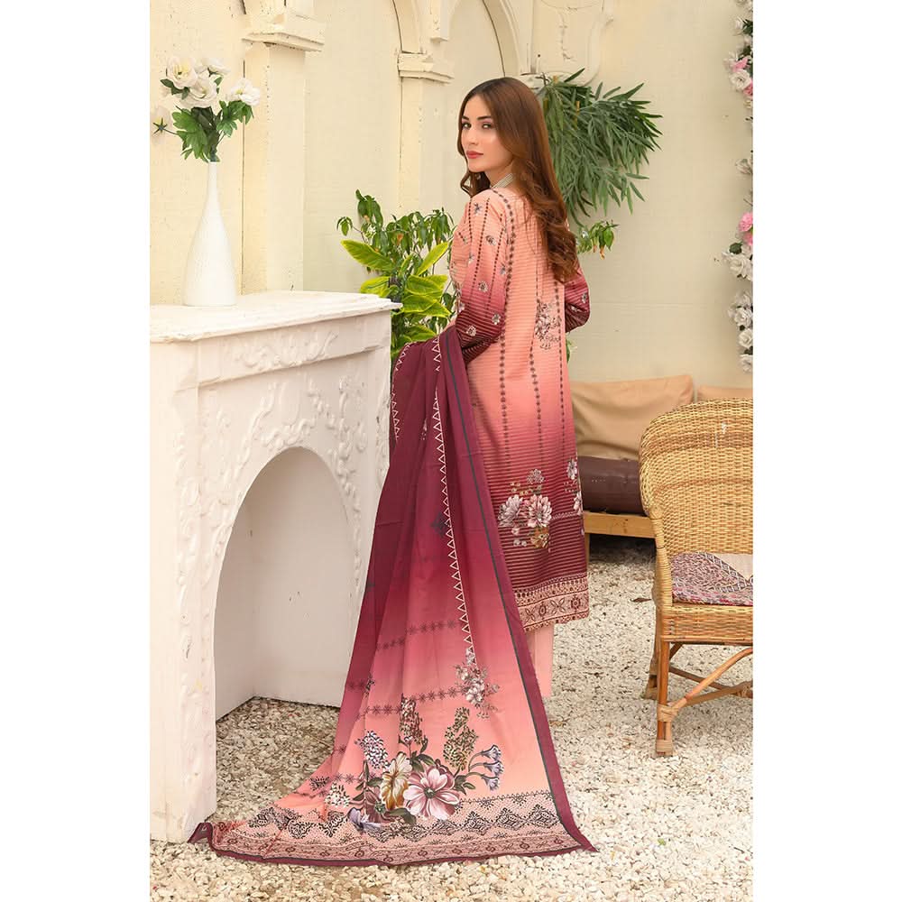Bareera Zari Lawn Digital Printed 3Pcs Unstitched Suit With Lawn Dupatta - 8, Women, 3Pcs Shalwar Suit, Rana Arts, Chase Value