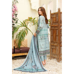 Bareera Zari Lawn Digital Printed 3Pcs Unstitched Suit With Lawn Dupatta - 9