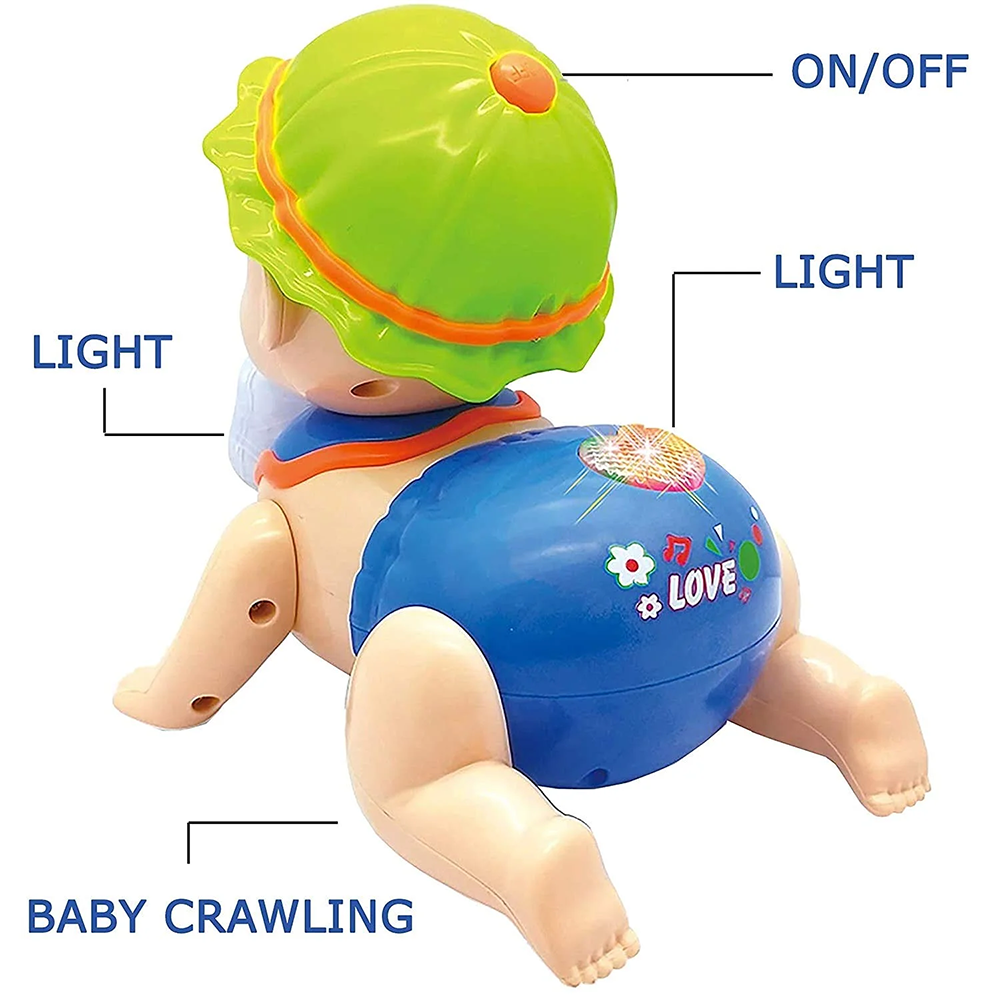 Electrical Crawling Baby with Flashing Light For Kids Toys, Musical Toys, Chase Value, Chase Value