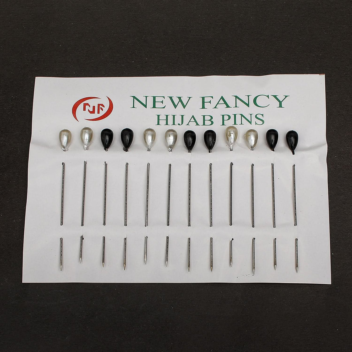Scarf Pin Card Pack Of 12 - Black & White, Women Scarf Pins & Brooches, Chase Value, Chase Value