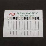 Scarf Pin Card Pack Of 12 - Black & White, Women Scarf Pins & Brooches, Chase Value, Chase Value