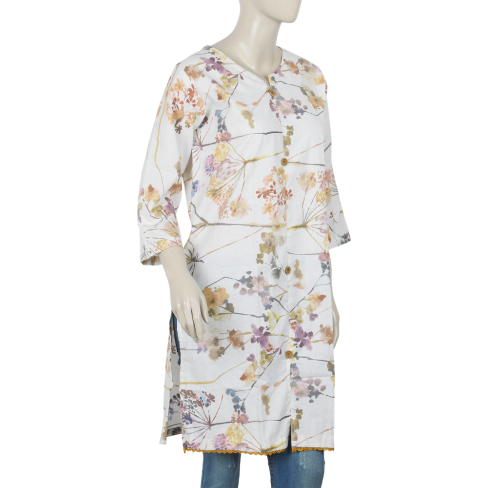 Women's Printed Kurti - Fawn, Women Ready Kurtis, Chase Value, Chase Value