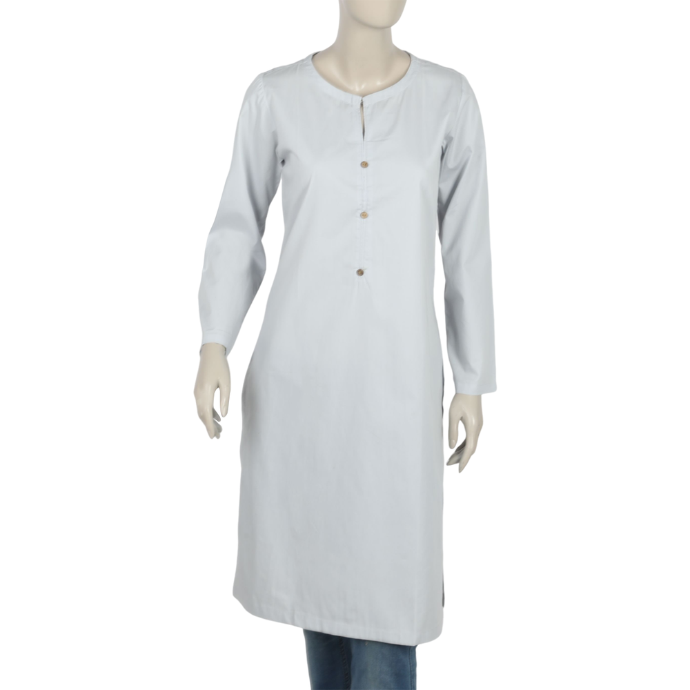 Women's Plain Kurti - Grey, Women Ready Kurtis, Chase Value, Chase Value