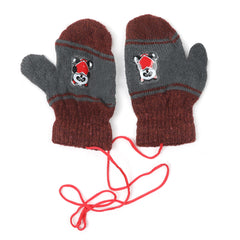 Newborn Woolen Gloves - Grey