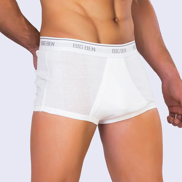 Bigben Ribbed Underwear, Top Elastic -White