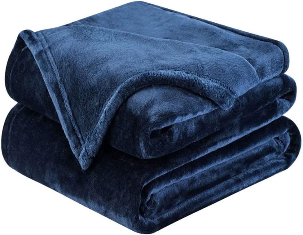 Mansion Solid Flannel Single Compact Throw - Blue, Blanket, Chase Value, Chase Value