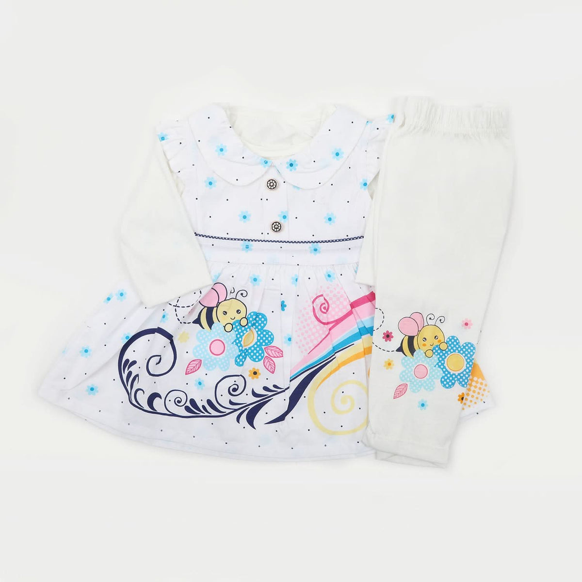 Newborn Girls Full Sleeves Suit - Blue, Newborn Girls Sets & Suits, Chase Value, Chase Value