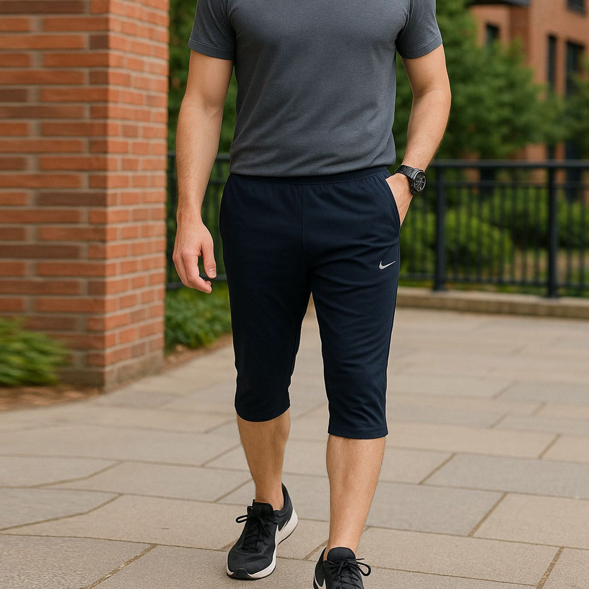 Men's Fancy 3QTR -Navy Blue, Men's Shorts, Chase Value, Chase Value