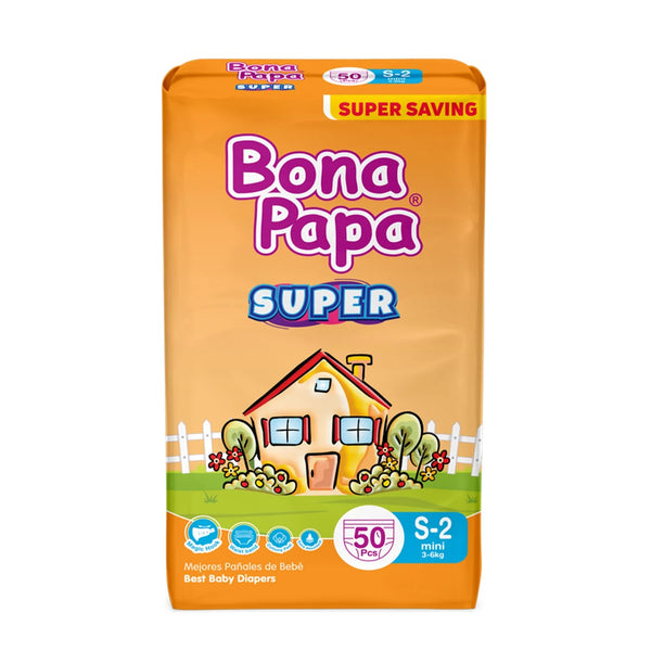 Bona Papa Super Baby Diapers No. 2, Mini, 3-6 KG, 50-Pack, Diapers & Wipes, Bona Papa, Chase Value