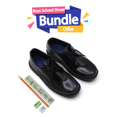 Boys School Laces Shoes - Black