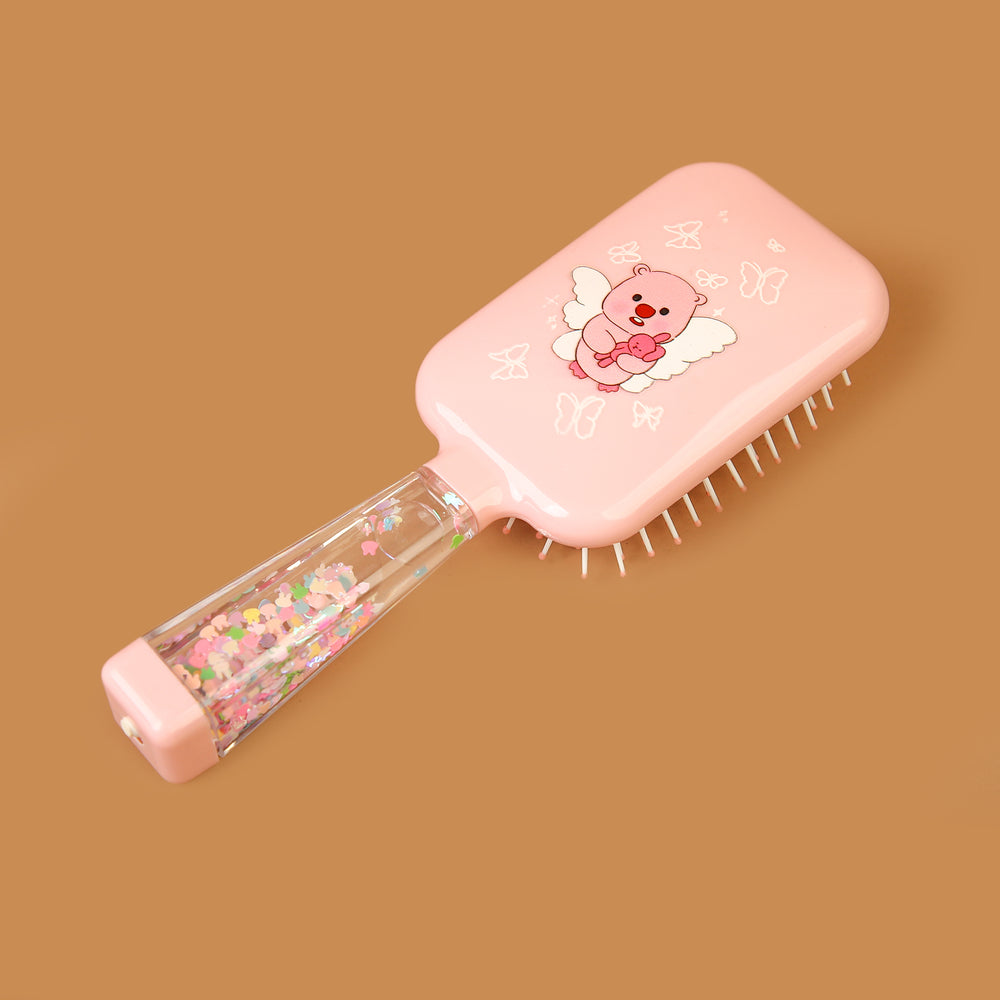 Portable & Cute Mini Hair Brush For Girls, Comb & Mirror, Chase Value, Chase Value