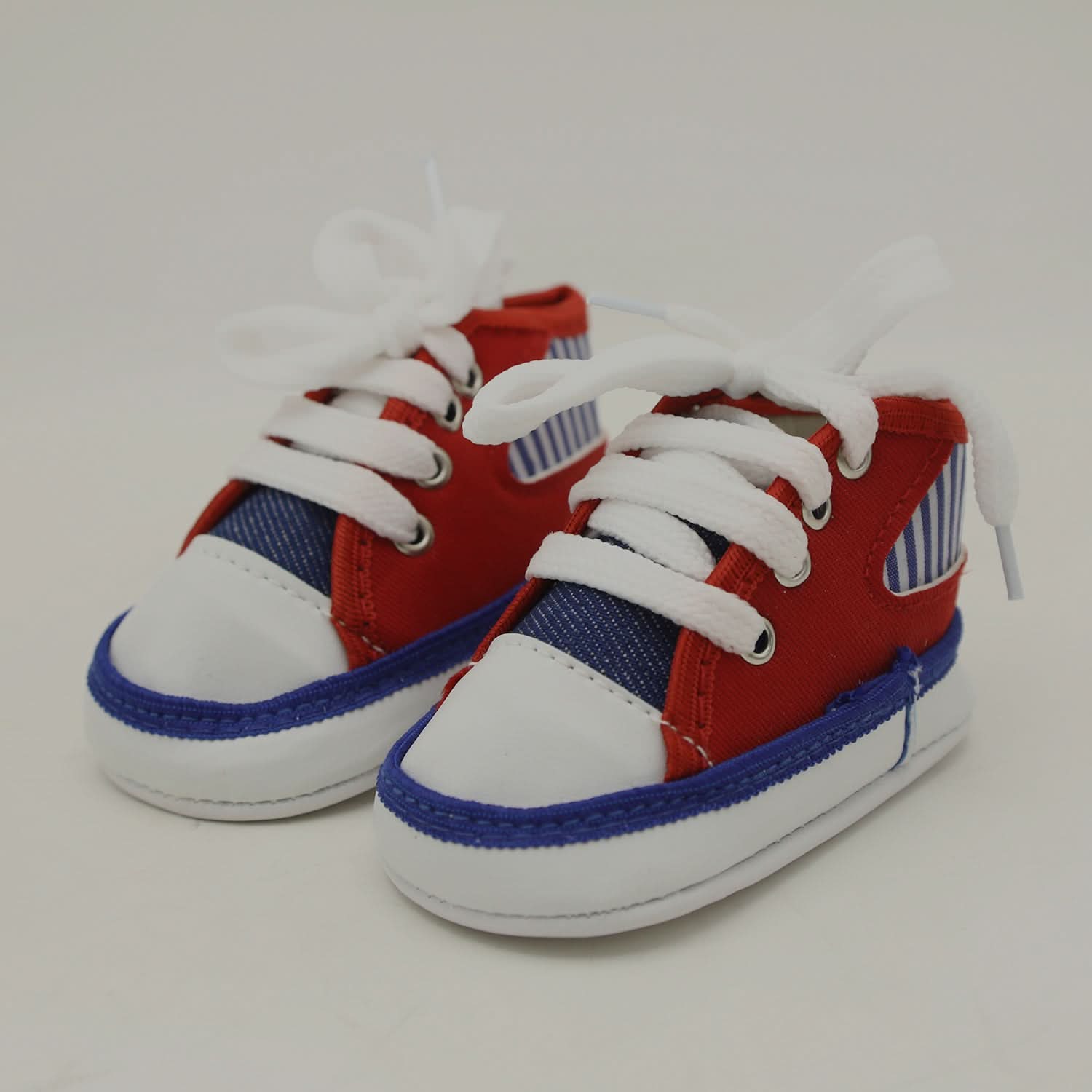 Newborn Boys Long Fancy Shoes - Red & Blue, Newborn Caps, Shoes & Socks, Chase Value, Chase Value
