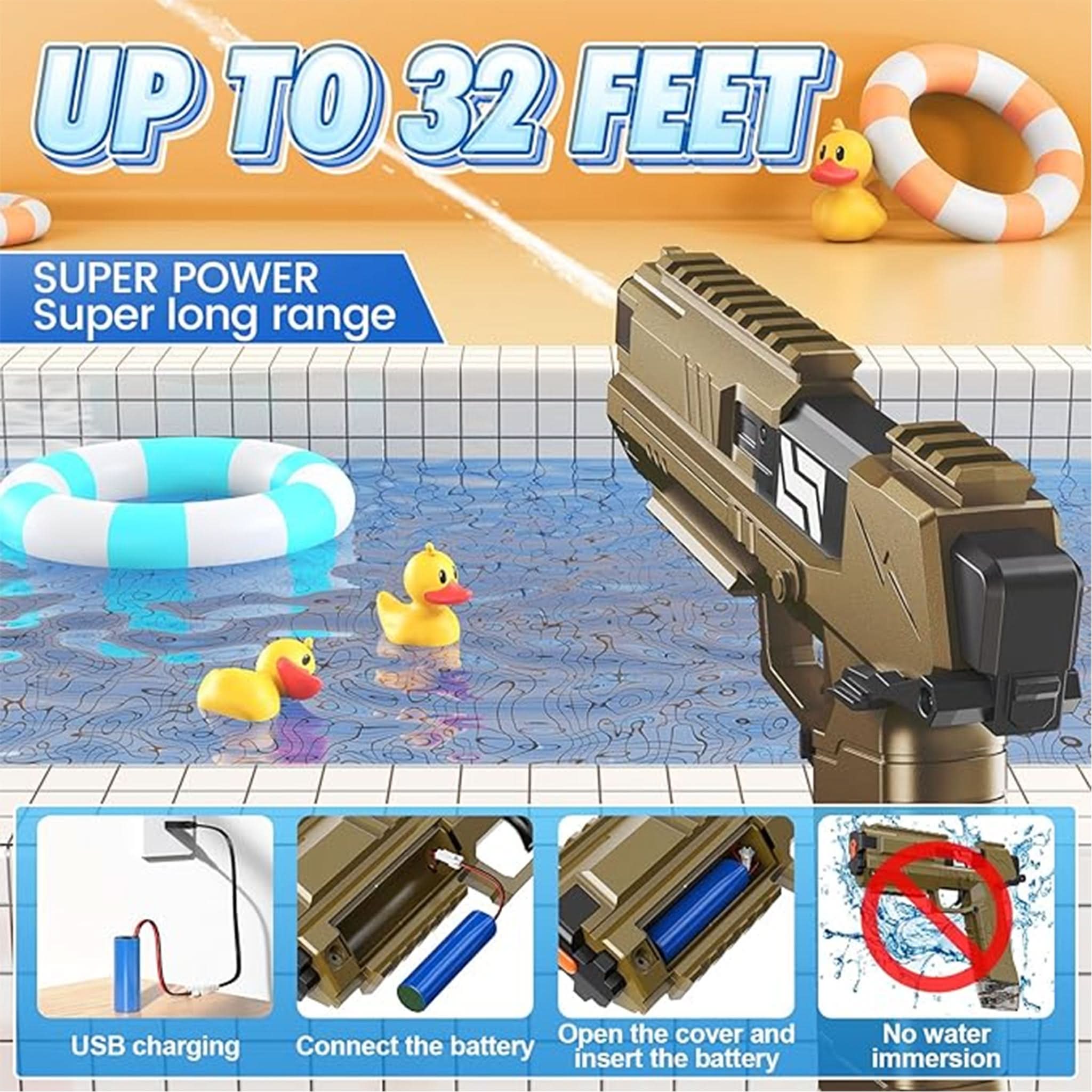 Water Gun For Kids - Brown, Weapon Toys, Chase Value, Chase Value