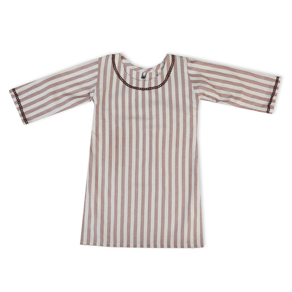 Girls Cotton 2Pcs Shalwar Suit - Brown