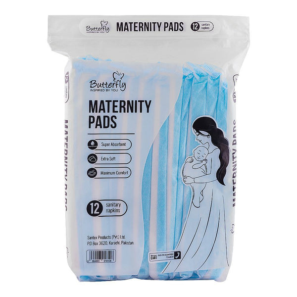Butterfly Maternity Pads Sanitary Napkins, 12-Pack