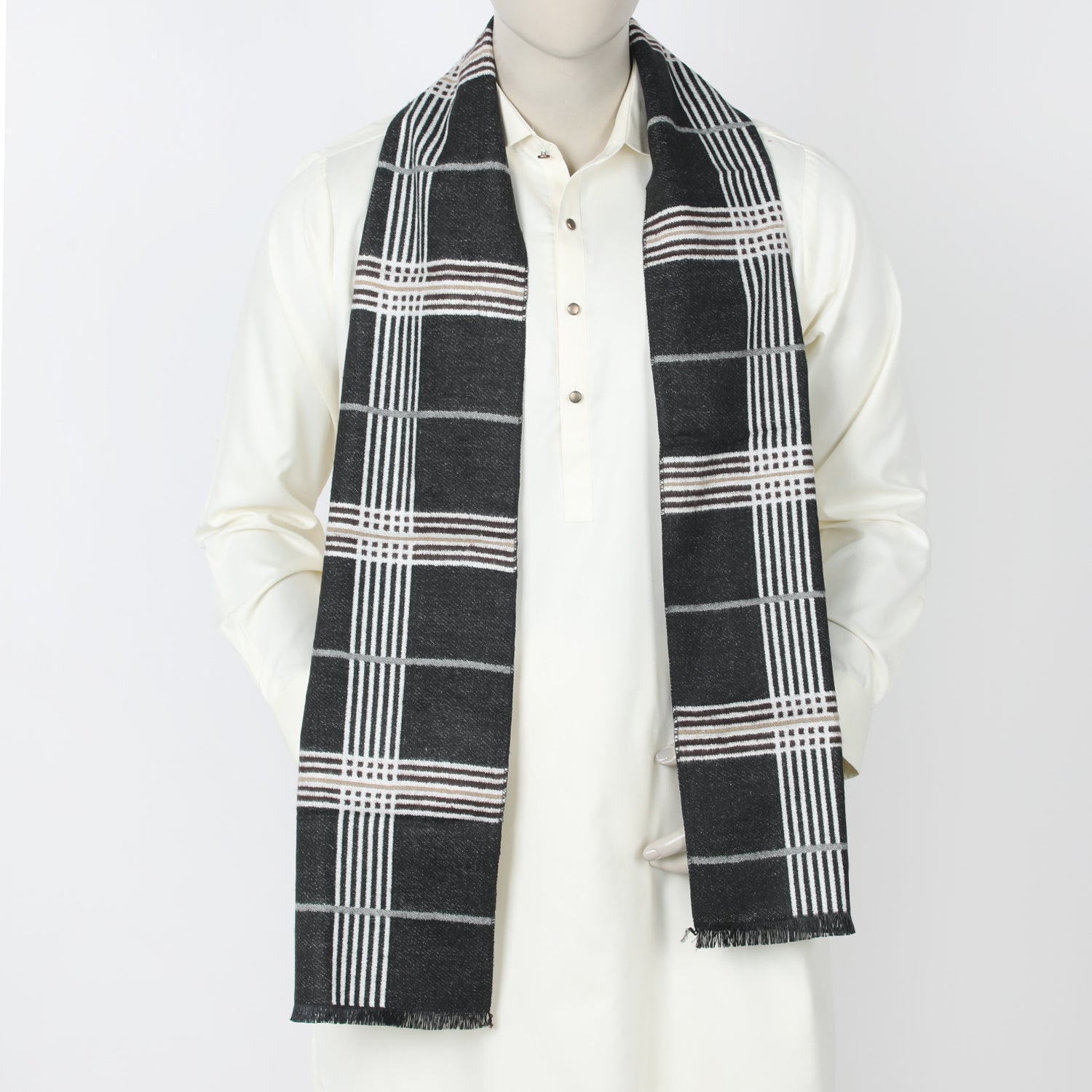 Men's Muffler - Black, Men's Shawls & Mufflers, Chase Value, Chase Value
