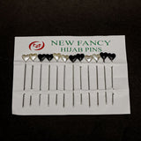 Scarf Pin Card Pack Of 12 - Black & White, Women Scarf Pins & Brooches, Chase Value, Chase Value