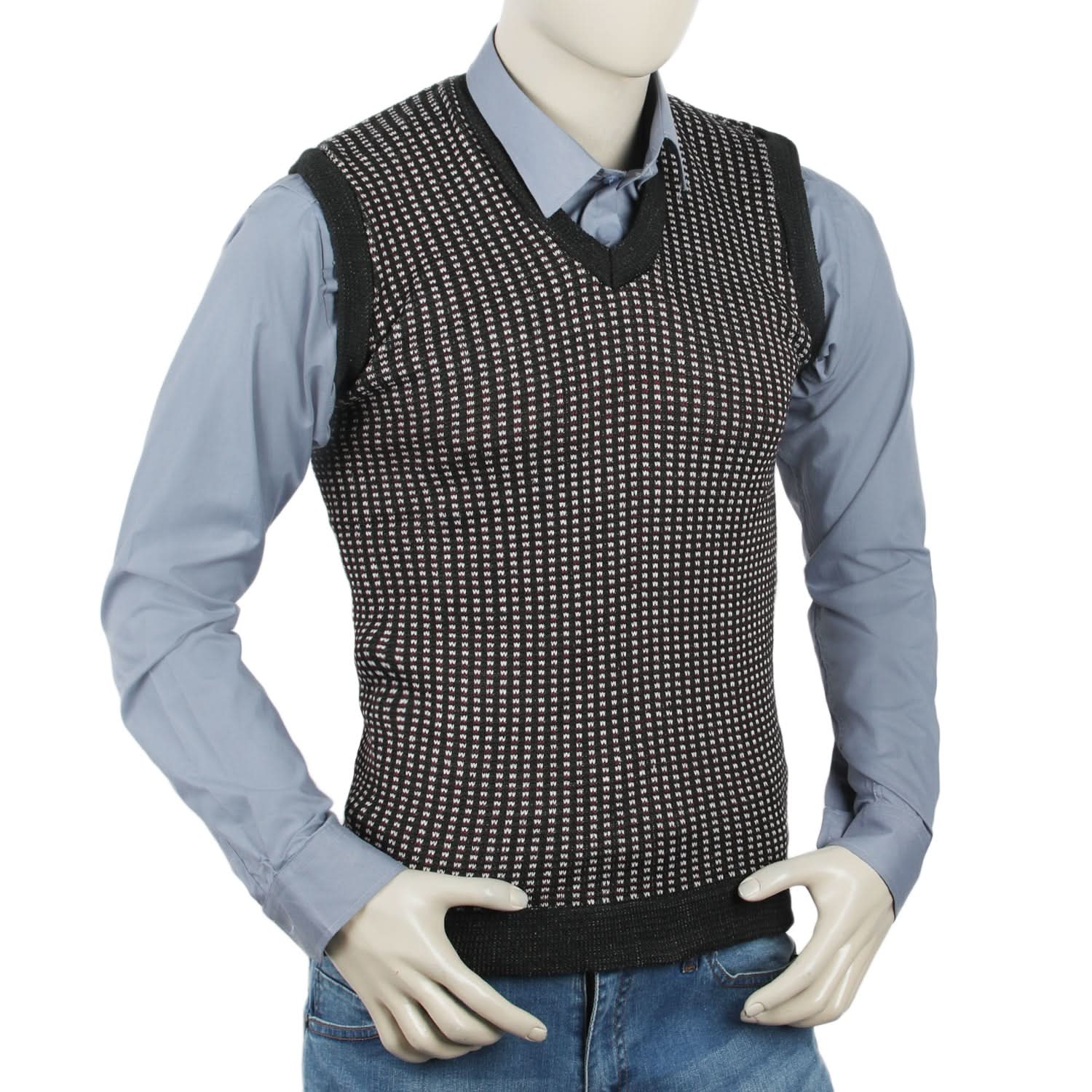 Men's Sleeveless Sweater  - Black, Men's Sweater & Sweat Shirts, Chase Value, Chase Value