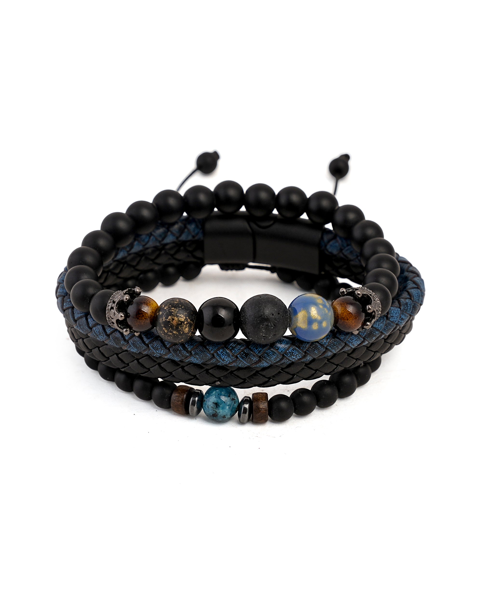 3 Pcs Gents Leather Bracelets, Men's Jewellery, Chase Value, Chase Value