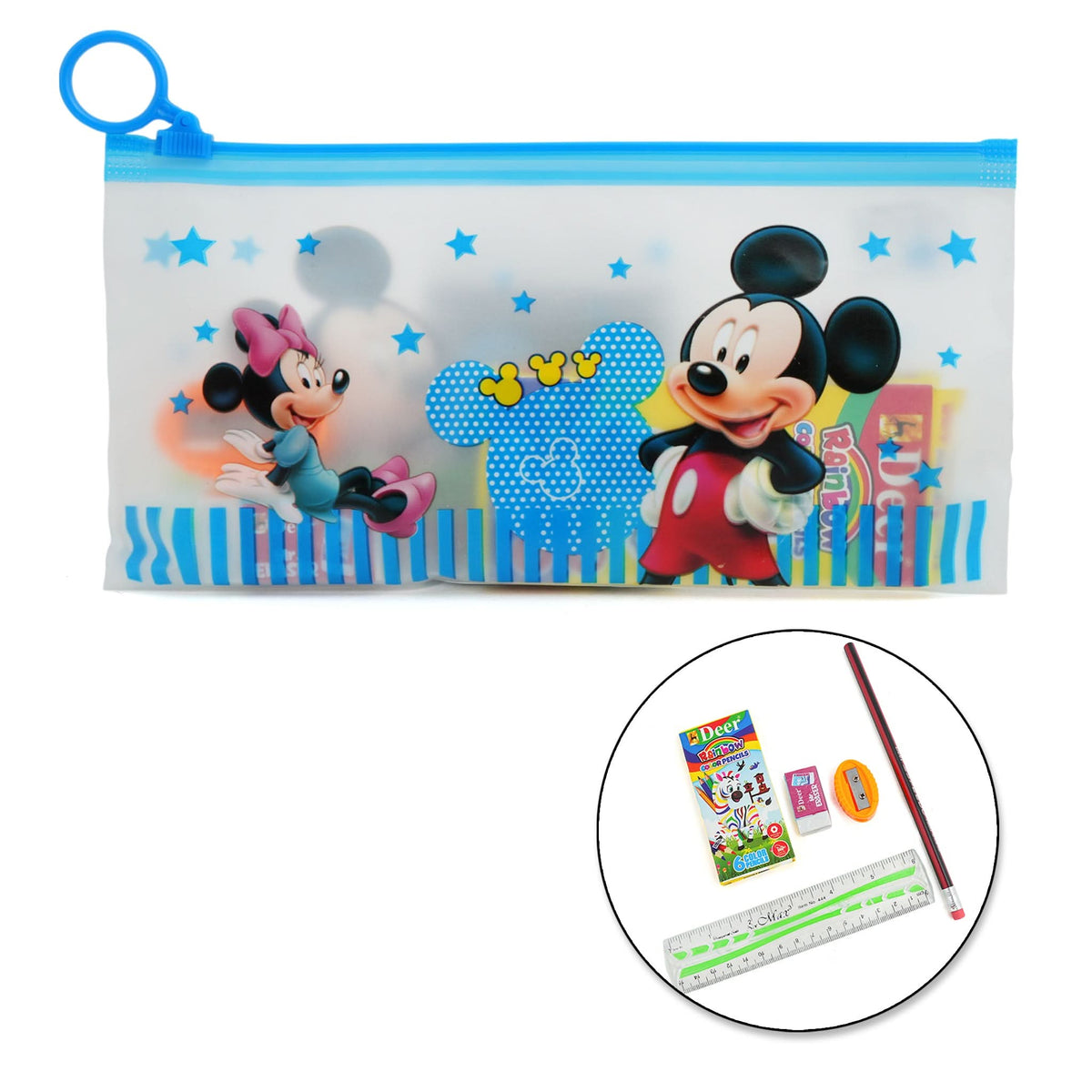 Pencil Pouch With Free Stationery Set - Blue, Stationery Pouch & Box, Chase Value, Chase Value