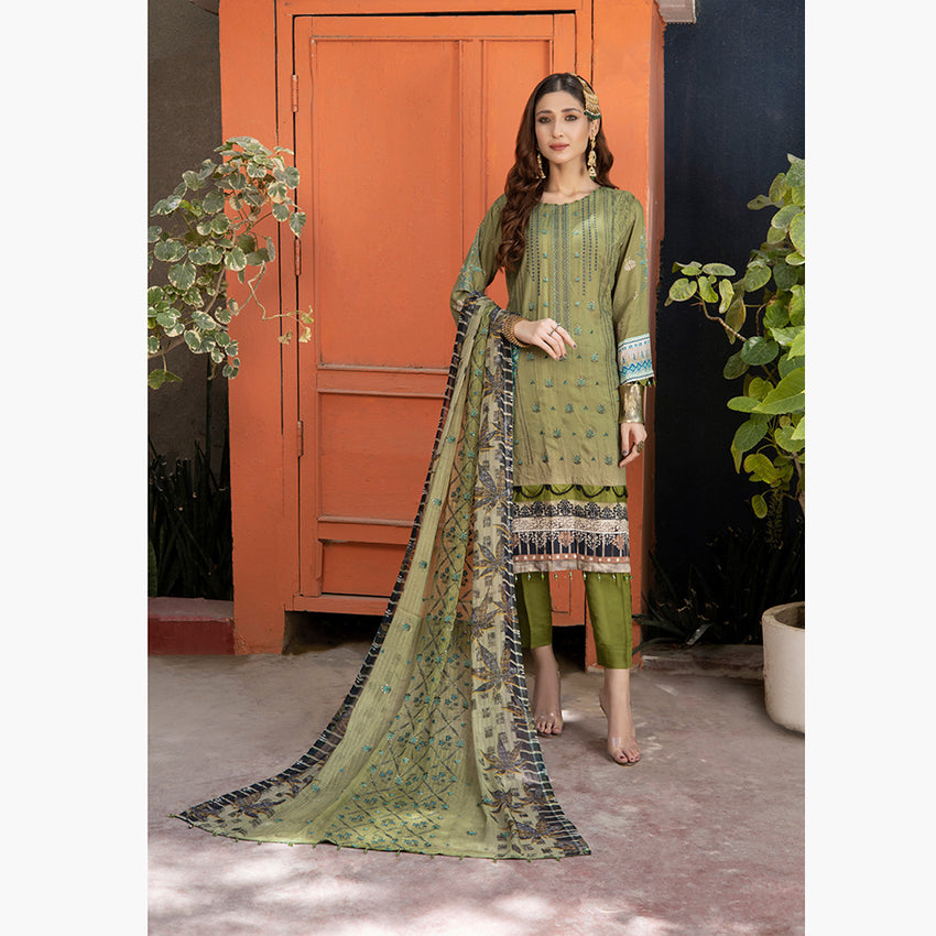 Schick Jaal Series Heavy Embroidered Unstitched 3Pcs Suit - 6, Women, 3Pcs Shalwar Suit, MI Creation, Chase Value