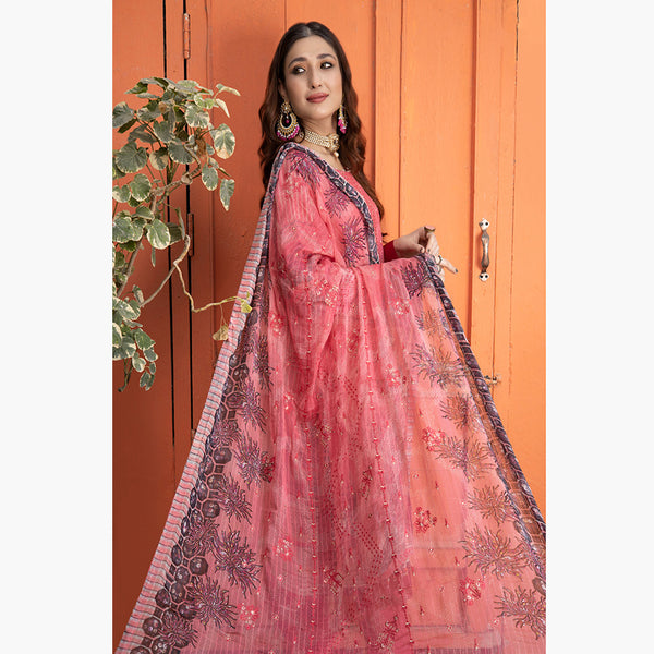 Schick Jaal Series Heavy Embroidered Unstitched 3Pcs Suit - 7