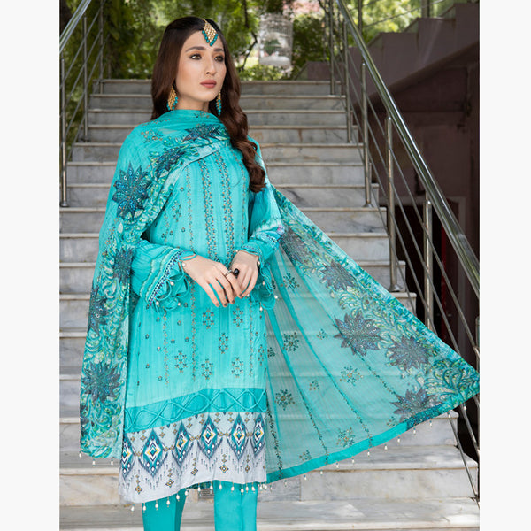 Schick Jaal Series Heavy Embroidered Unstitched 3Pcs Suit - 1