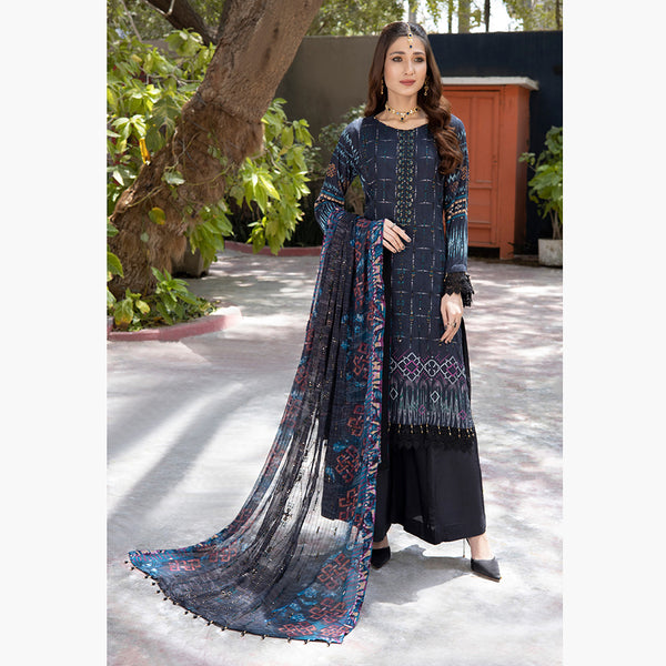 Schick Jaal Series Heavy Embroidered Unstitched 3Pcs Suit - 3