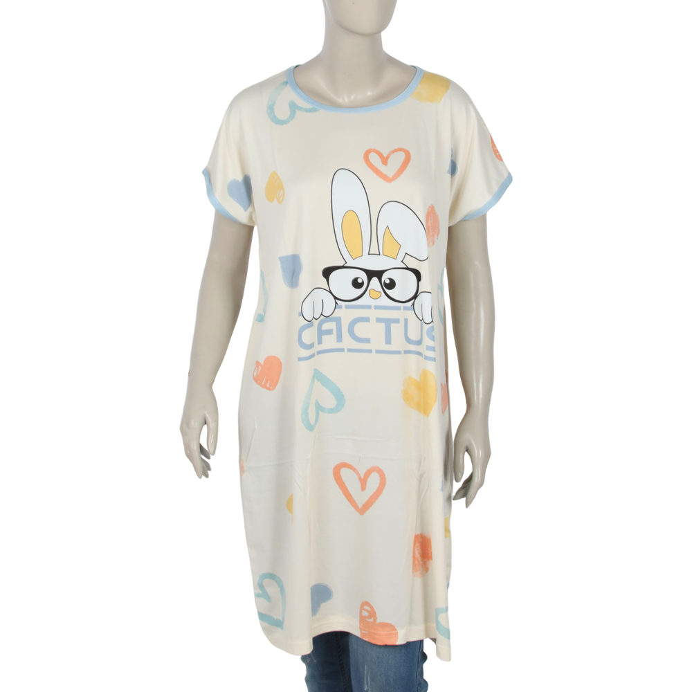 Women's Nighty T-Shirt - Fawn, Women Night Suit, Chase Value, Chase Value