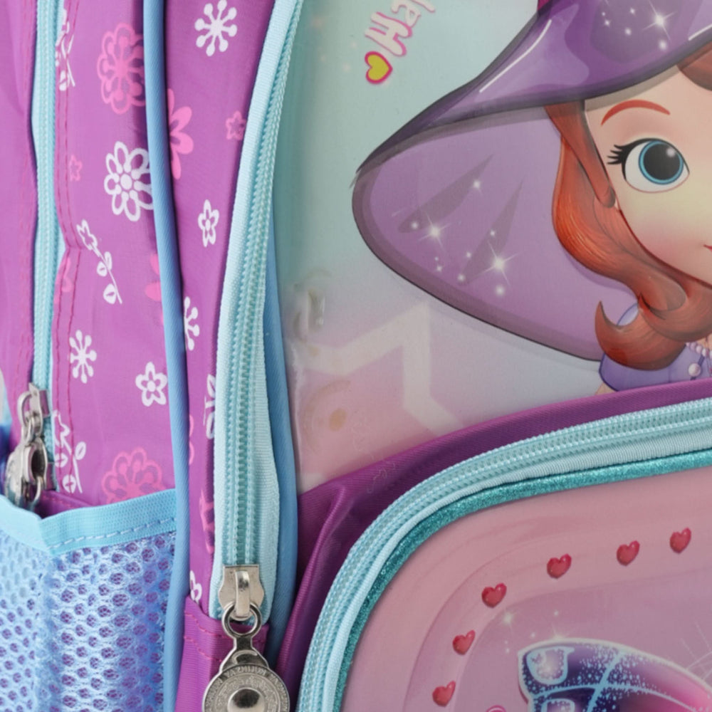 Kids Character Backpack – 18" School Bag with Cartoon Print - Purple, School Bags, Chase Value, Chase Value